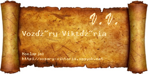 Vozáry Viktória névjegykártya